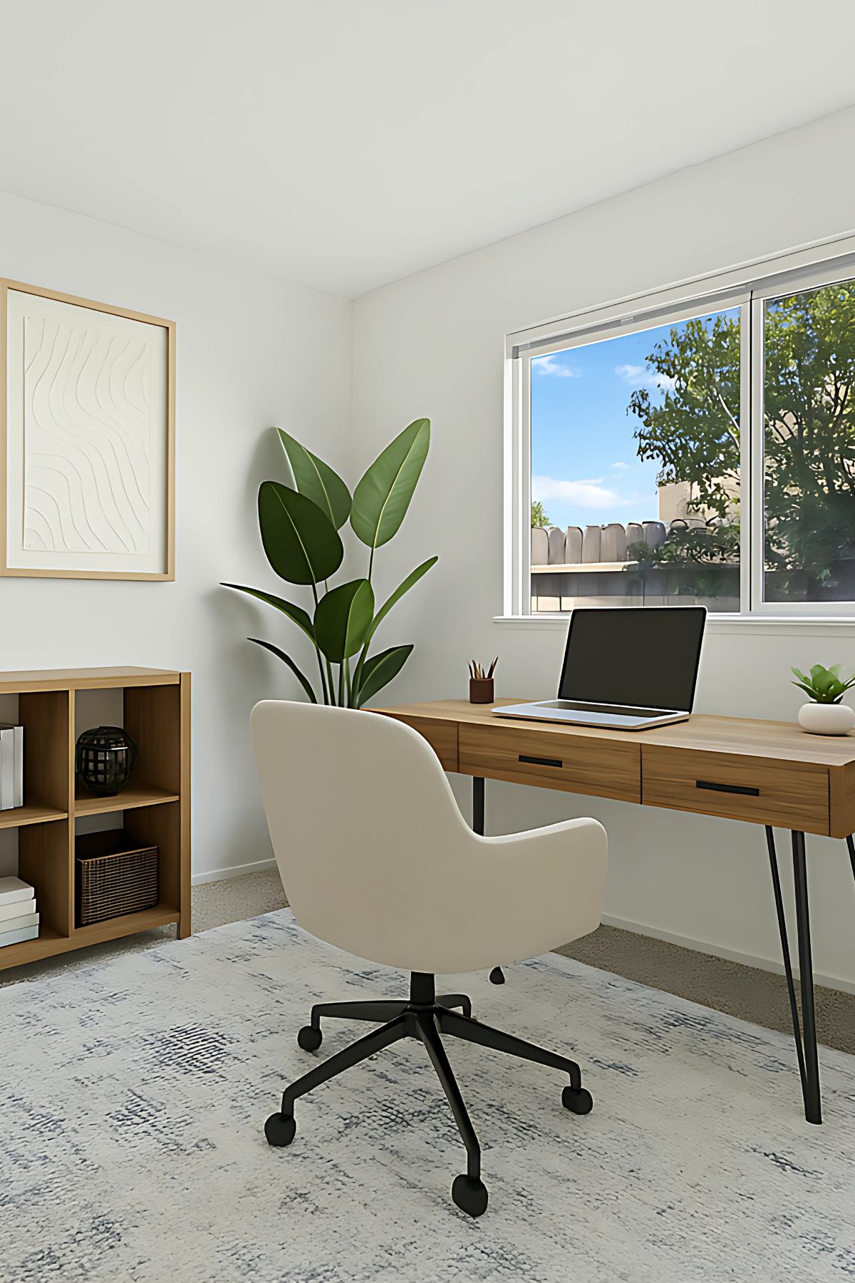 virtual staging with desk and chair