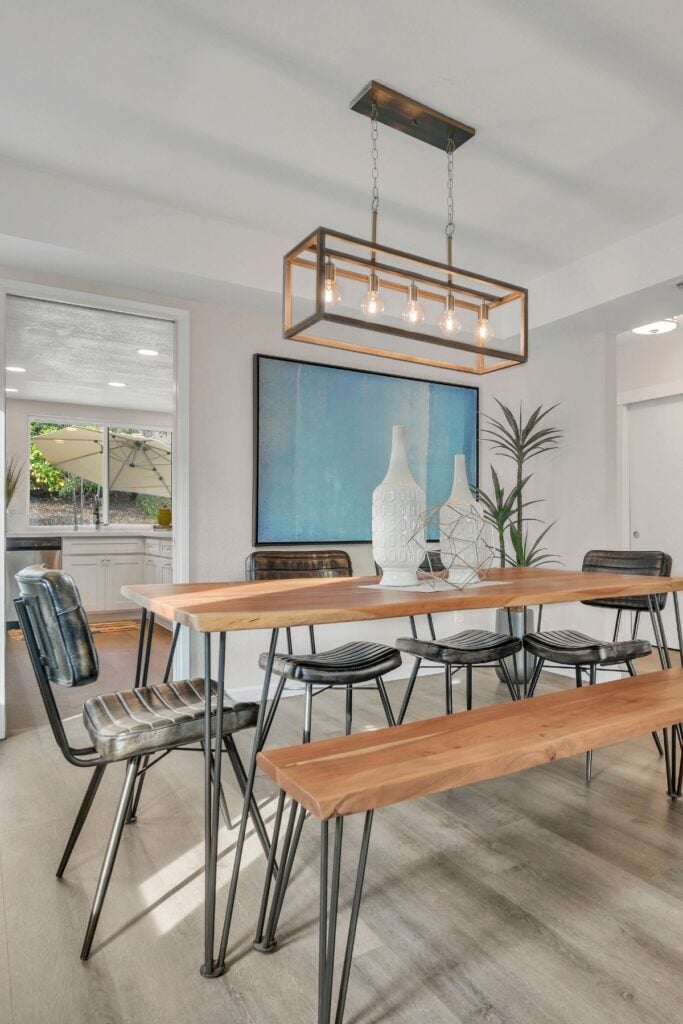 dining room leading to kitchen window