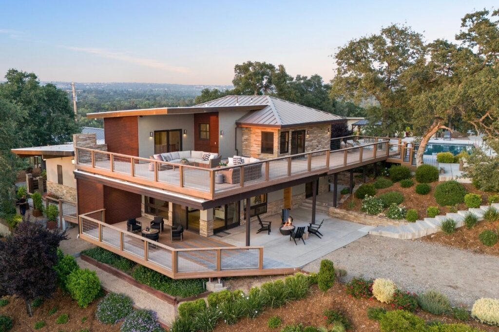 drone shot of home