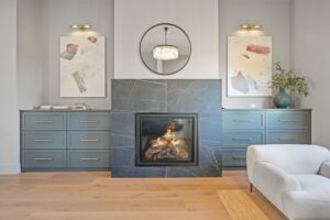 gray fireplace