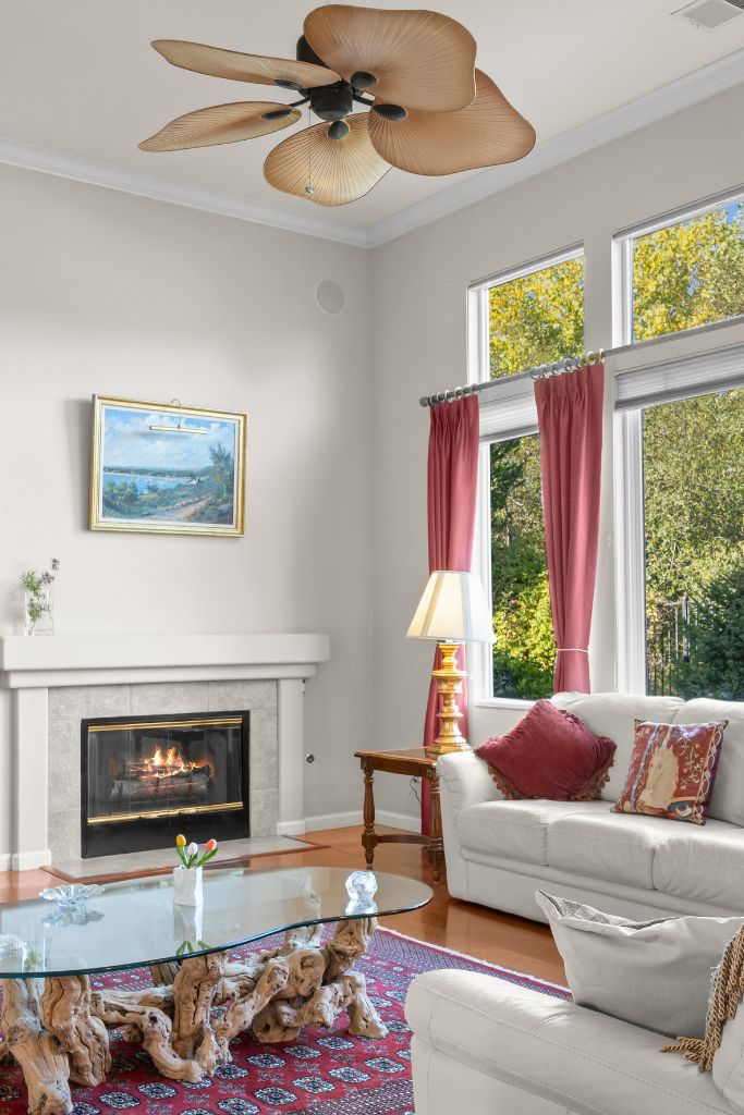 white living room fireplace